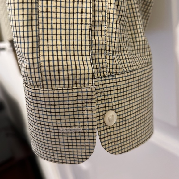 Ralph Lauren Button down shirt - XL - blue and black check on green/khaki color - Picture 4 of 5